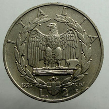 RARA 2 LIRE IMPERO  1936 PERIZIA BB/SPL