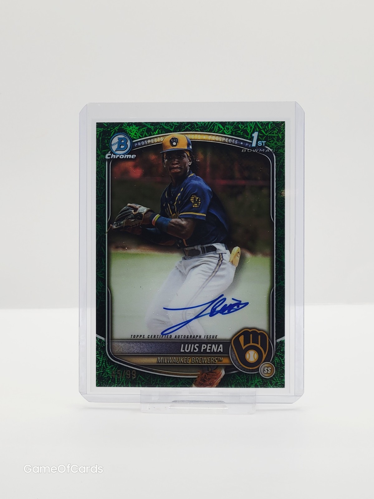 2025 Bowman LUIS PENA 1st Bowman Auto Autograph Green Chrome Refractor /99 🔥