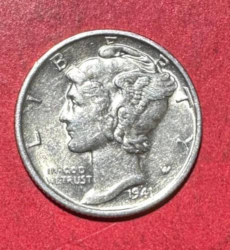 1941S US Mercury SILVER Dime "San Francisco" Mint! Choice AU Details! Old Coin!