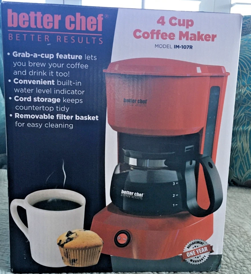 Cafetera Better Chef 4 tazas IM-107R roja Foto 4 de 4