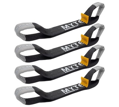 4PK 2''x16'' Black Replacement Dog Bone Short Heavy-Duty Strap with Sewn Eye Loop