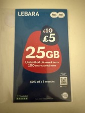 Lebara 25GB Sim Card New And Sealed