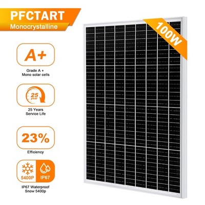 100W Mono Solar Panel 12V Battery Charger High Efficiency PV Modual RV Boat Home