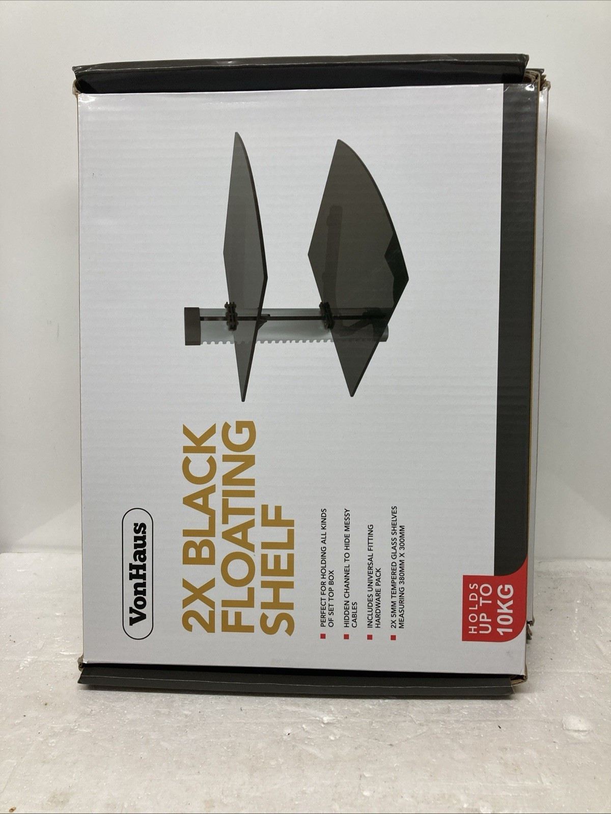 2x Black Floating Shelf  VonHaus