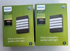 2 x PHILIPS RACOON/ANTHRACITE LED OUTDOOR WALL LIGHTS 4W- 4500 lumen -2700K 