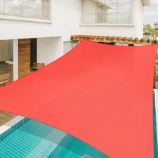 Sun Shade Sail 19x13Ft UV Block Rectangle Canopy Outdoor Patio Watermelon Red