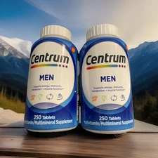 2X -Centrum ~ Men ~ Multivitamin ~ 250 Tablets ~ Sealed ~ Exp.02/2026