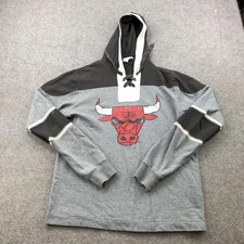 Chicago Bulls Hoodie Mens Medium NBA Basketball Lace Up Pullover Blue 84