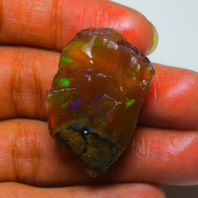 Ethiopian Oil Opal Specimen  44.85  cts Natural Rough Gemstone - Fire Opal Roug