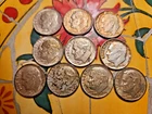 10 SILVER (90%) ROOSEVELT DIMES, CIRCULATED, 1960, 60D, 61, 61D, CONTINUED BELOW