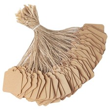 Price Tags with String Attached - 500PCS Gift Tags Kraft Paper Hang Tags for La