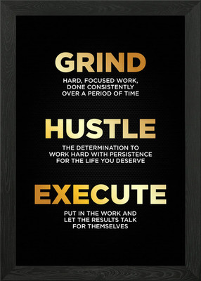 Grind Hustle Execute Gerahmtes Wandbild Poster Leinwanddruck Bild