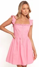 NWT $99 Petal + Pup Anastasia Mini Dress Sz M Prairie Cottage Coquette Barbie