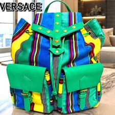 Versace Gianni Black Stripe Medusa Backpack Y...