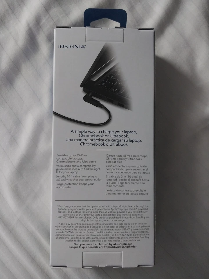 Insignia - Cargador Universal para Portátil 65W - Negro Foto 2 de 3