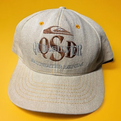 Vintage Quiksilver Saltwater Denim Hat Missing Snaps Made In USA Rare 90s Surf