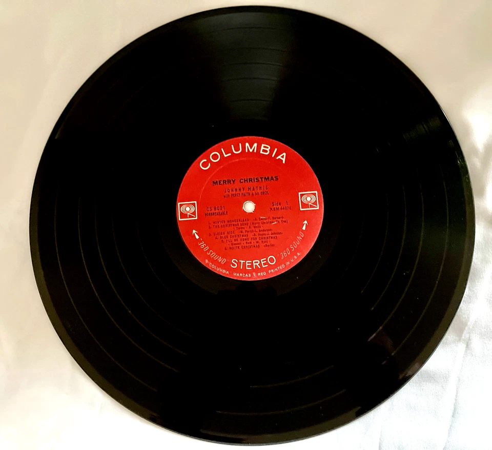 Johnny Mathis: Merry Christmas (1966 Vinyl LP #CS-8021) Good + Condition - Image 3 of 4