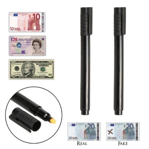 2 Pcs Money Detector Pen Currency Verification Bank Checker - Picture 3 of 4