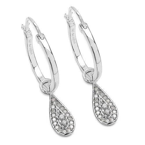 0.28ct White Diamond Sterling Silver Earrings