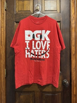 2000s DGK ''I Love Haters'' Motivation Tee XLarge Dirty Ghetto Kids Y2K Kayo Heart