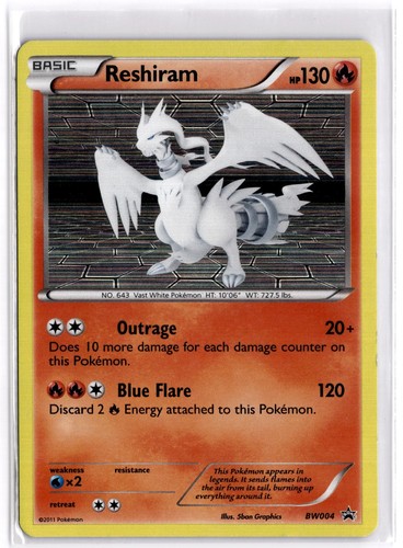 Pokemon TCG Reshiram - BW004 Black and White Black Star Promo Holo LP