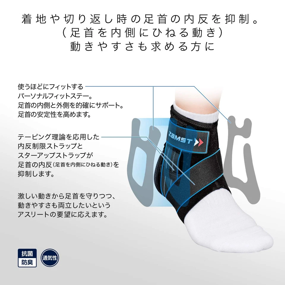 ZAMST Ankle Supporter A1 Short Ankle LSize Right Foot Black 370703 - Image 3 of 4