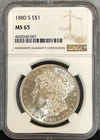 1880 S Morgan SILVER Dollar NGC MS65-STUNNING! Semi PL Details!