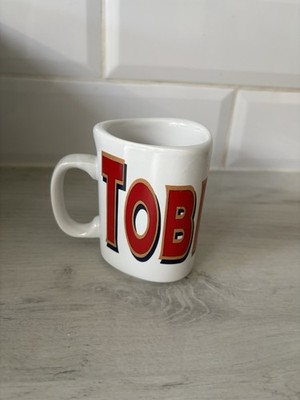Vintage Toblerone Becher - dreieckig weiß Made in England Sammlerstück Schokolade