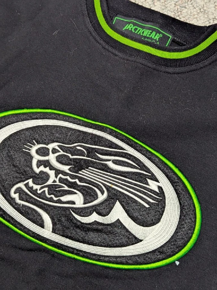 Sudadera vintage años 90 ARCTIC CAT algodón negro XL moto de nieve Foto 3 de 4