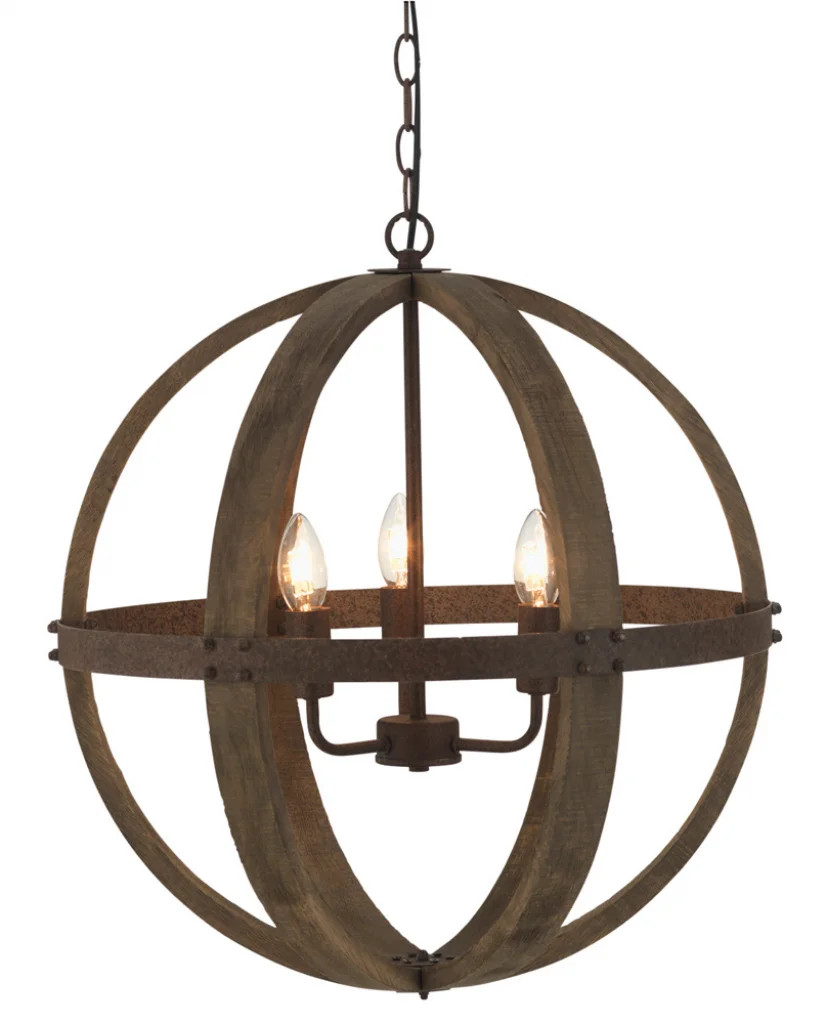 Ceiling Light Wood Torsten 3 Rust Oaks Lighting 4573/3 WD