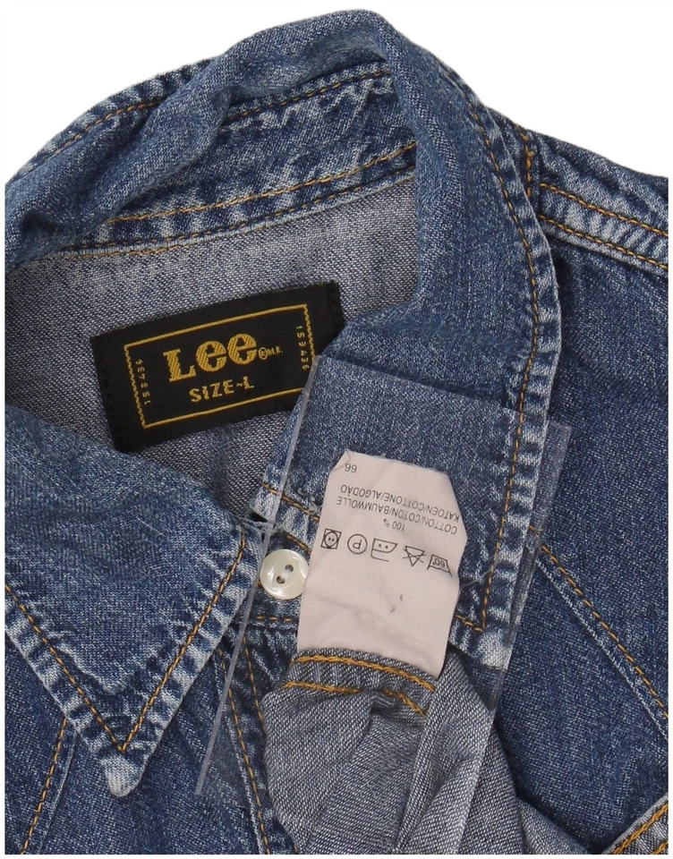 Camisa vaquera LEE para mujer Reino Unido 16 grande azul algodón LP01 Foto 3 de 3