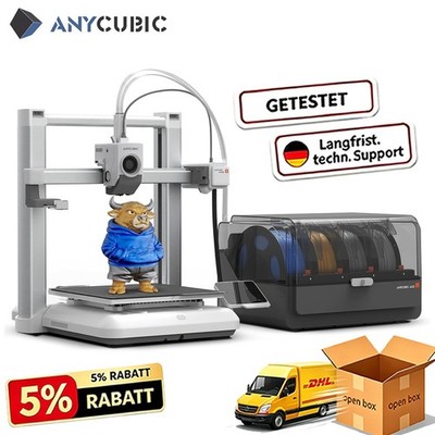 Open Box ANYCUBIC EB Ver Kobra 4 Combo FDM 3D Drucker 600mm/s bis 8 Farben