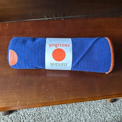 NWT Yogitoes Yoga Mat Towel 25x80 Blue  Skidless Non-Slip Manduka