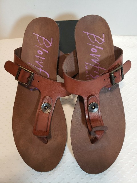 BLOWFISH Brown Thong Sandals w/Side Buckle Women's Size 7.5 | eBay