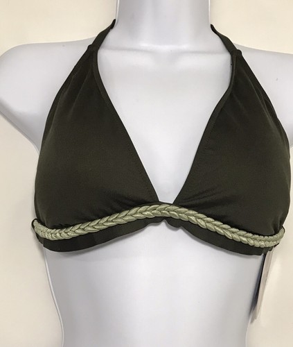 Mossimo Olive Green Push Up Triangle Bikini Top Womens Size M - Picture 1 of 5