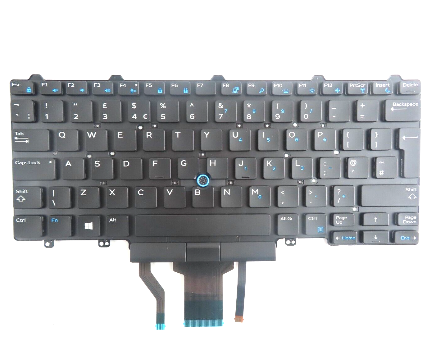UK Black Backlit Keyboard (with Pointstick) Assembly for Dell Latitude E5450