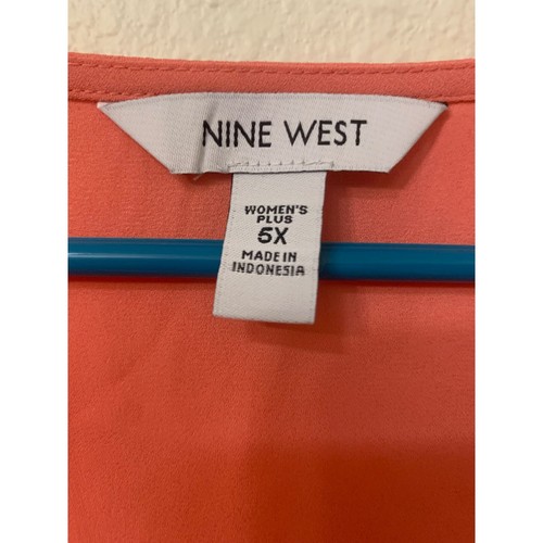 NWT Nine West Sleeveless Blouse Womens Plus Size 5X Coral Business Casual Demure - Picture 5 of 7