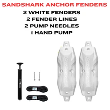 SALE 2   White SandShark Boat Fenders Inflatable Boat Bumpers Docking Modular