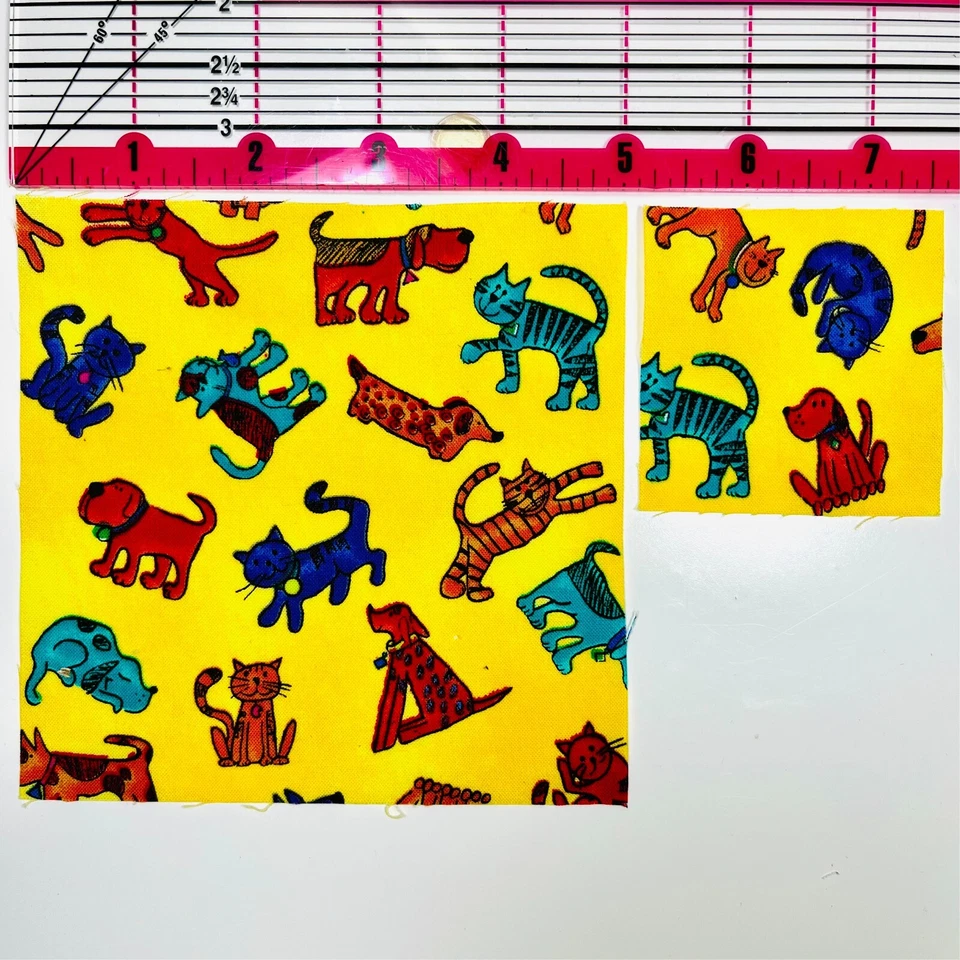 "Dijes de tela cuadrados para perros y gatos de 5" y mini dijes de 2,5"" paquete, cantidad 72" Foto 4 de 4