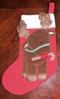 Vintage Daikin Christmas Stocking Reindeer Red Polka Dot Holiday 1984 Korea EUC