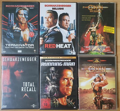 Terminator, Red Heat , Total Recall, Running Man , Conan 1&2 DVDS