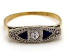 Gorgeous 18k Gold with Diamonds and Sapphires Ring