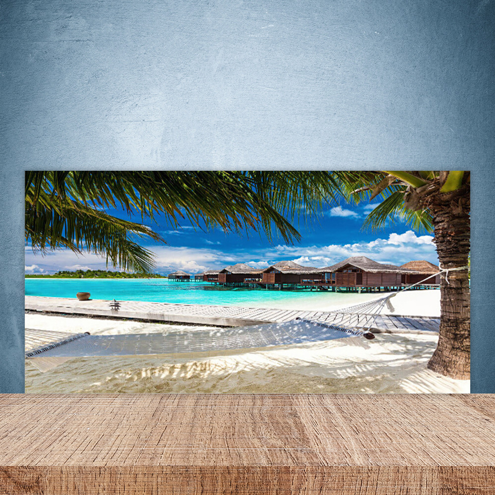 Crédence de cuisine en verre panneau paroi 100x50 paysage mer plage littoral