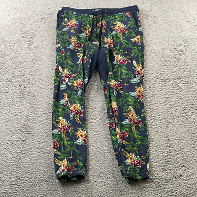 Ecko Unltd. Joggers Mens 34 Floral Skinny Fit Drawstring Colorful Hiphop