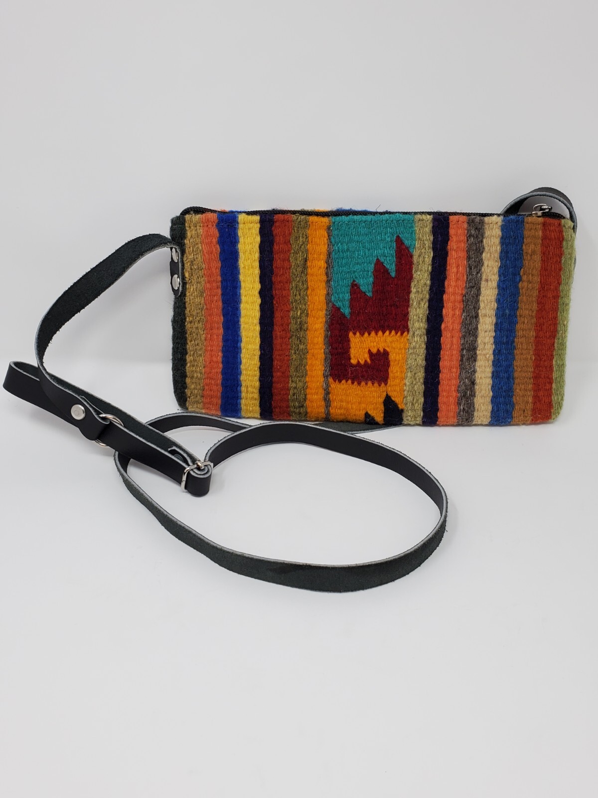 Aztec textile pattern multicolor zipper crossbody… - image 1