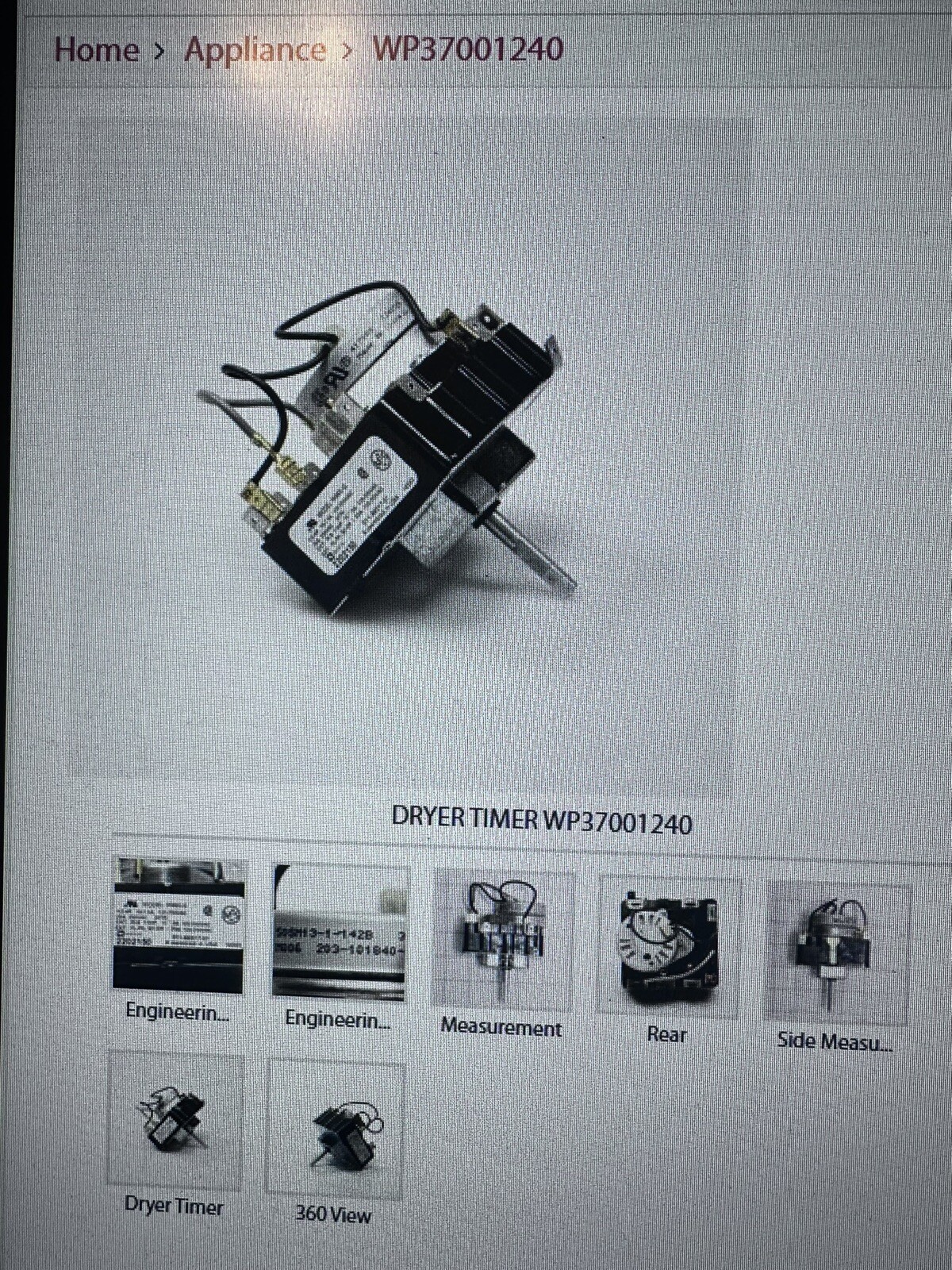 Whirlpool Dryer WP37001240 2202150 Timer