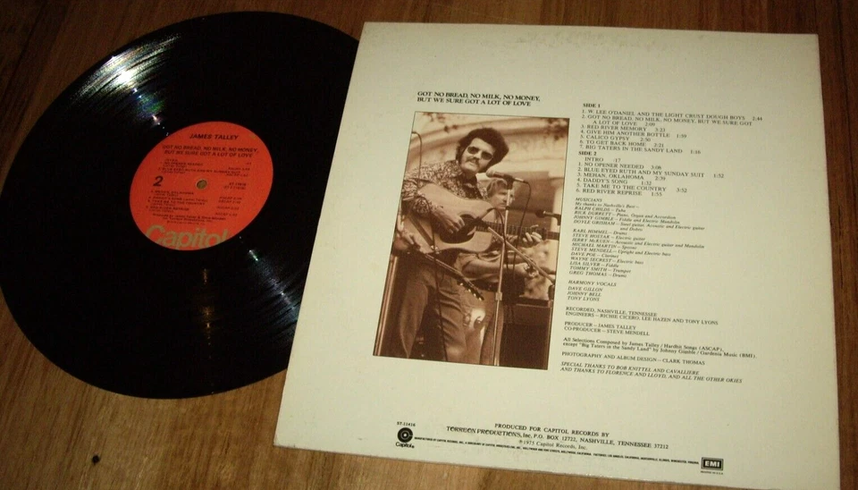 JAMES TALLEY *USA 1st Press 12" LP 'GO NOT BREAD, NO MILK, NO MONEY'.. 1975 EXC - Image 2 of 2