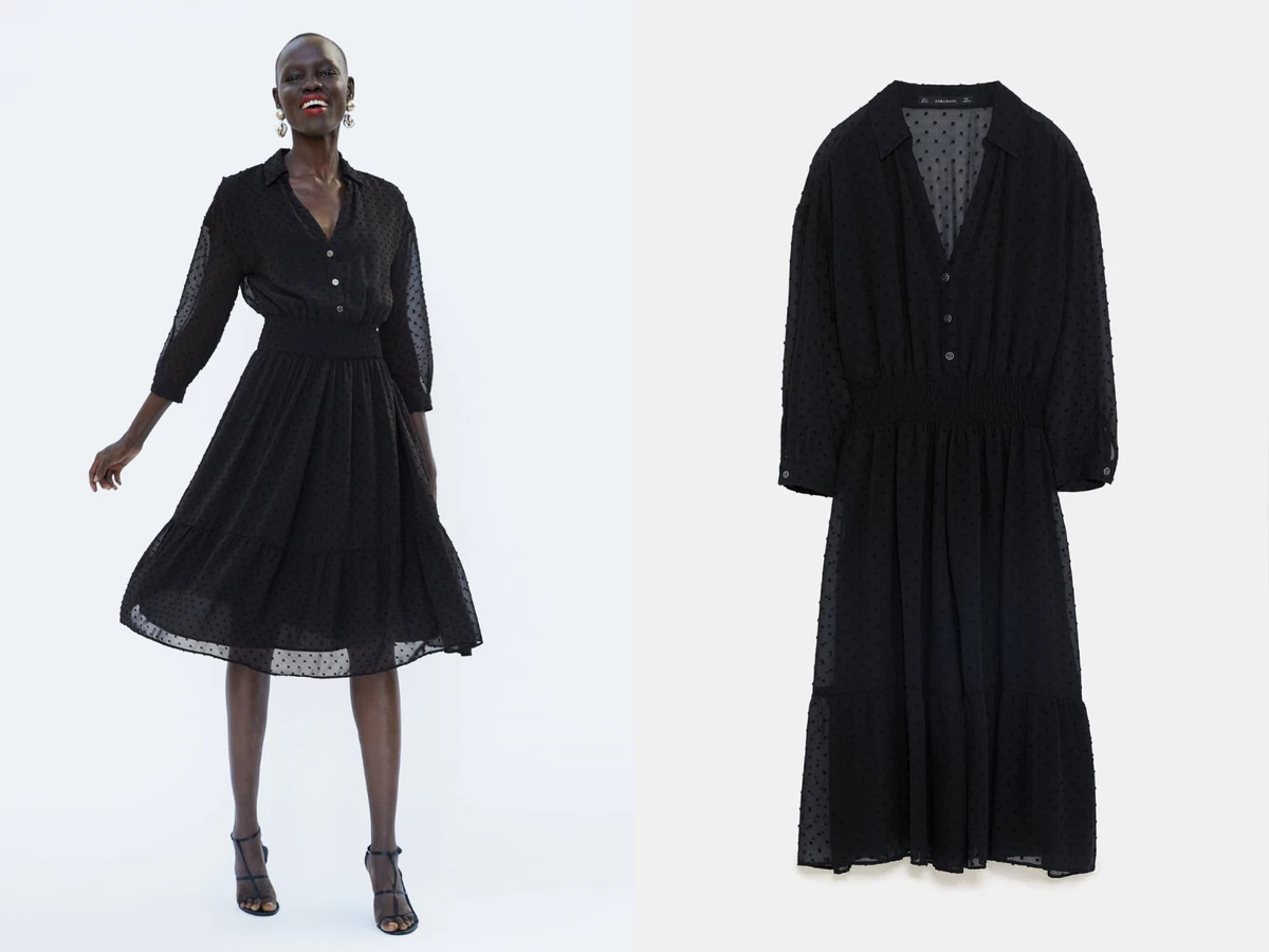 Robe zara volant hot sale