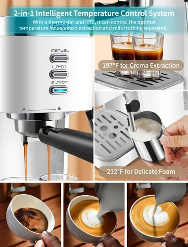 Gevi Espresso Machine 20 Bar with Milk Frother Coffee Machine Latte Cappuccino image