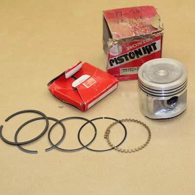 PISTON + SEGMENTS TL 125 176 K2 COTE +0.25 HONDA 06132-355-100 13102-355-700 - Photo 1/2